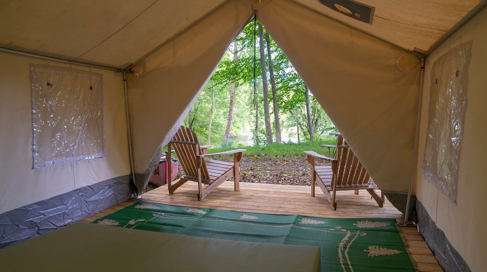 a tent in the room
