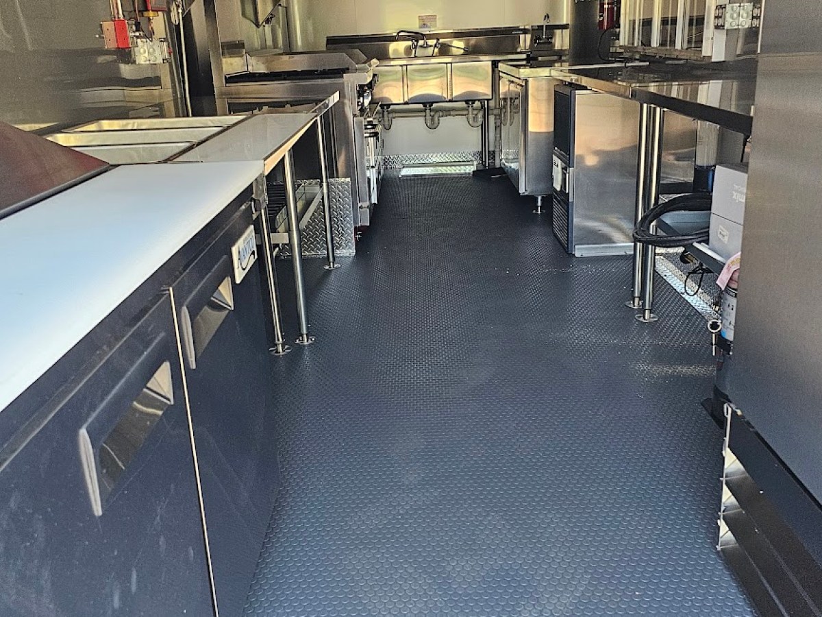 a room filled with furniture and a table